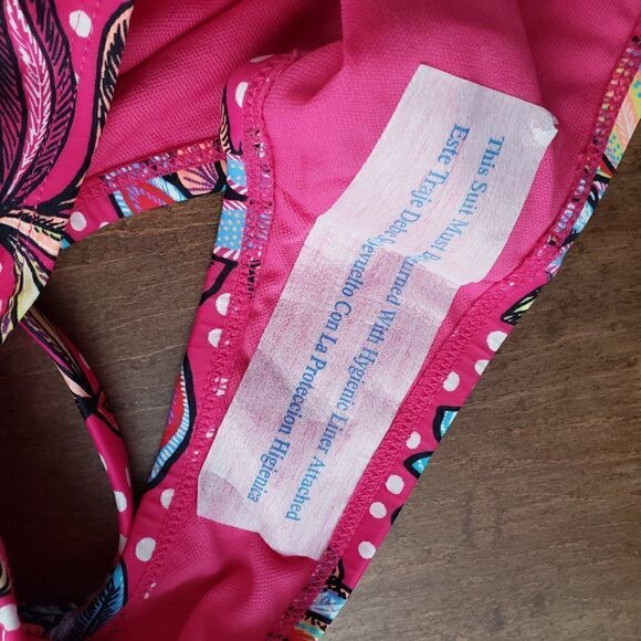 Tabitha Brown For Target One Piece Swim Suit Size S Hot Pink Floral Cheeky NWOT - Picture 9 of 9